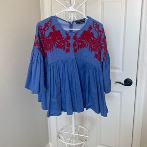 Gorgeous embellished sleeve top from Anthropologie.  Size XS.